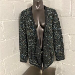 Anthropologie Gray Cardigan Sweater Moth Medium